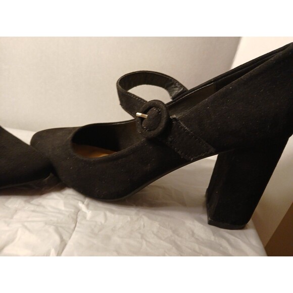 Comfort Est.1946 Womens Black Faux Suede Mary Jane Pumps Size 8 Chunky Heel - Picture 8 of 16